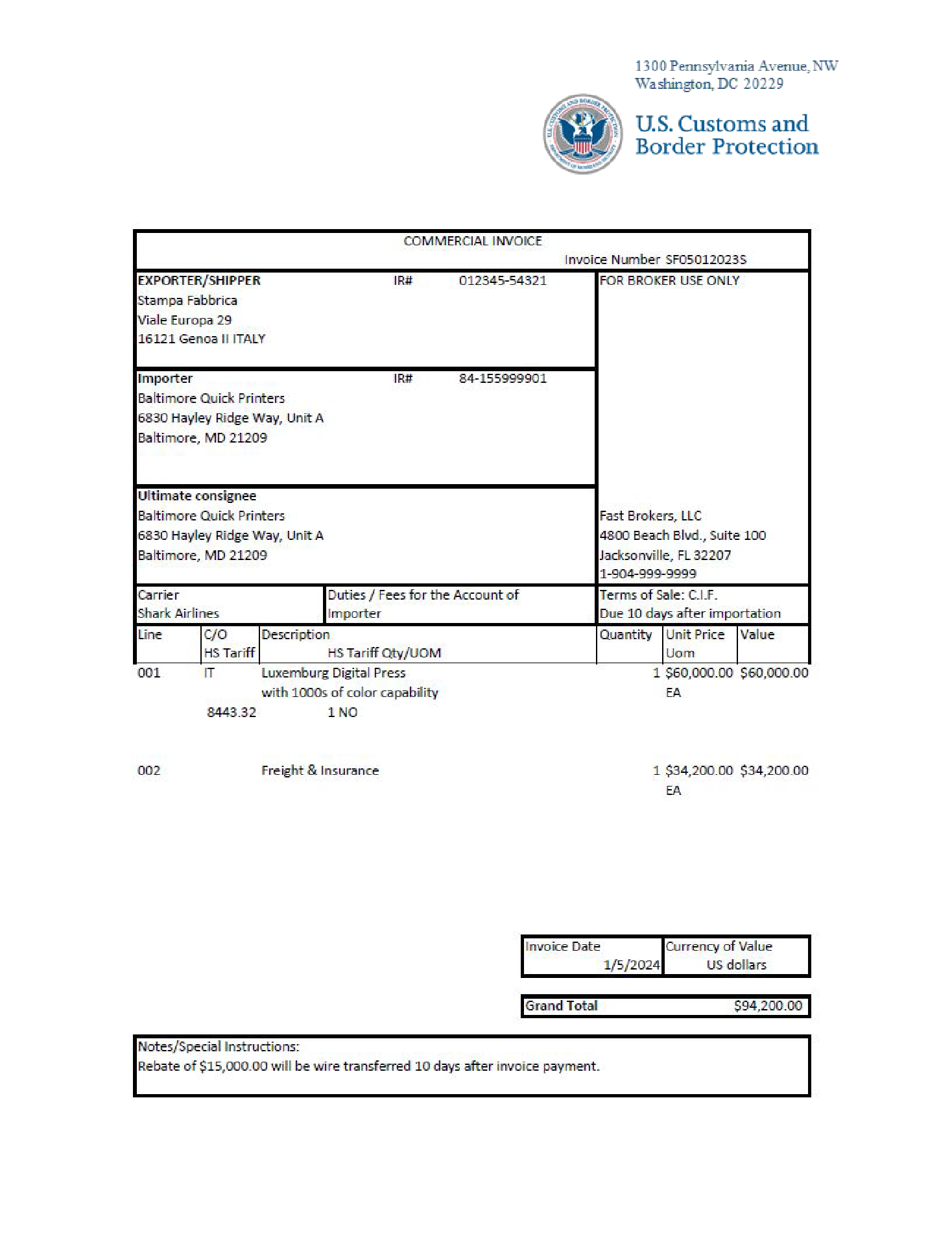 Exhibit from CBP's May 2024 exam booklet, PDF page 12